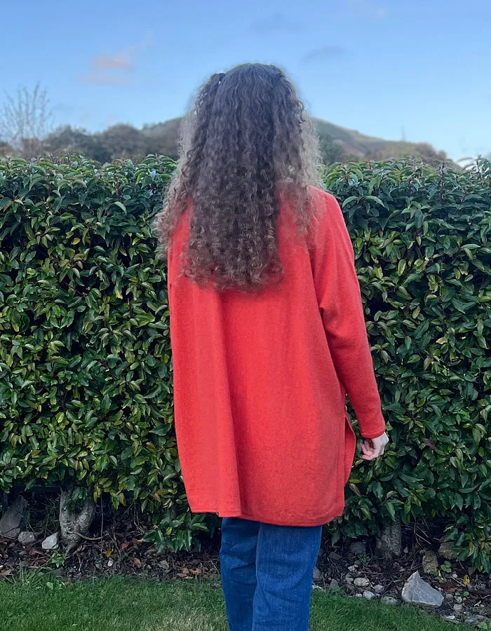 Ochre Cashmere & Wool Greta Sweater in Flame