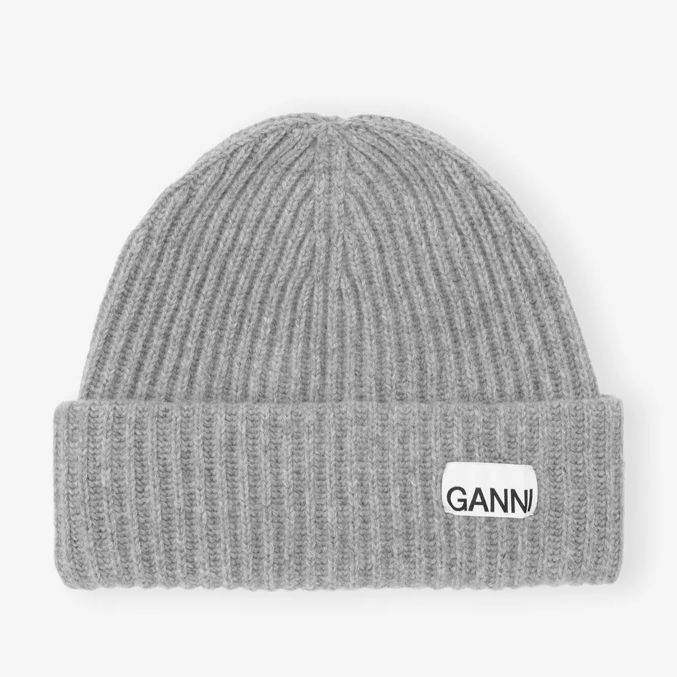Oversized Wool Rib Knit Beanie