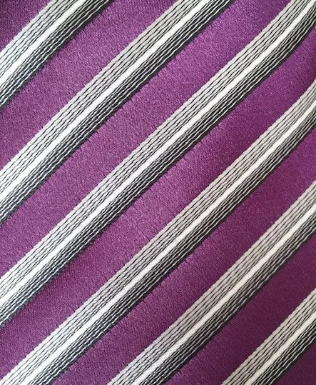 Purple & Silver Striped Tie