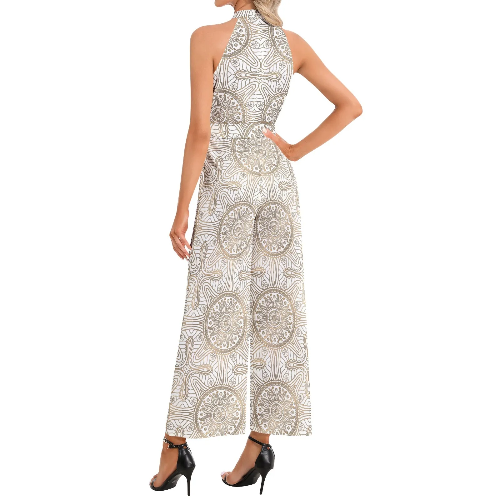 RBG Halter Neck Buckle Belted Jumpsuit