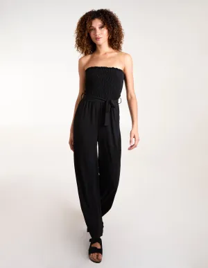Shirred Bandeau Jumpsuit