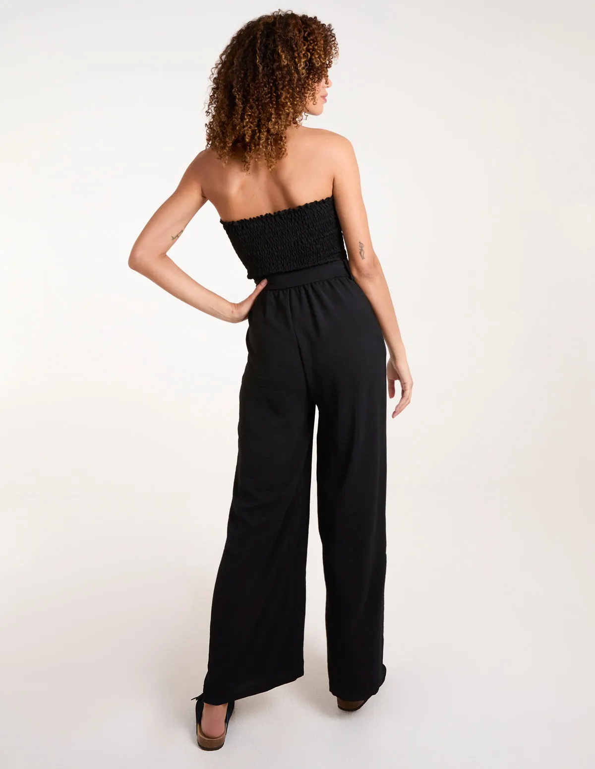 Shirred Bandeau Jumpsuit