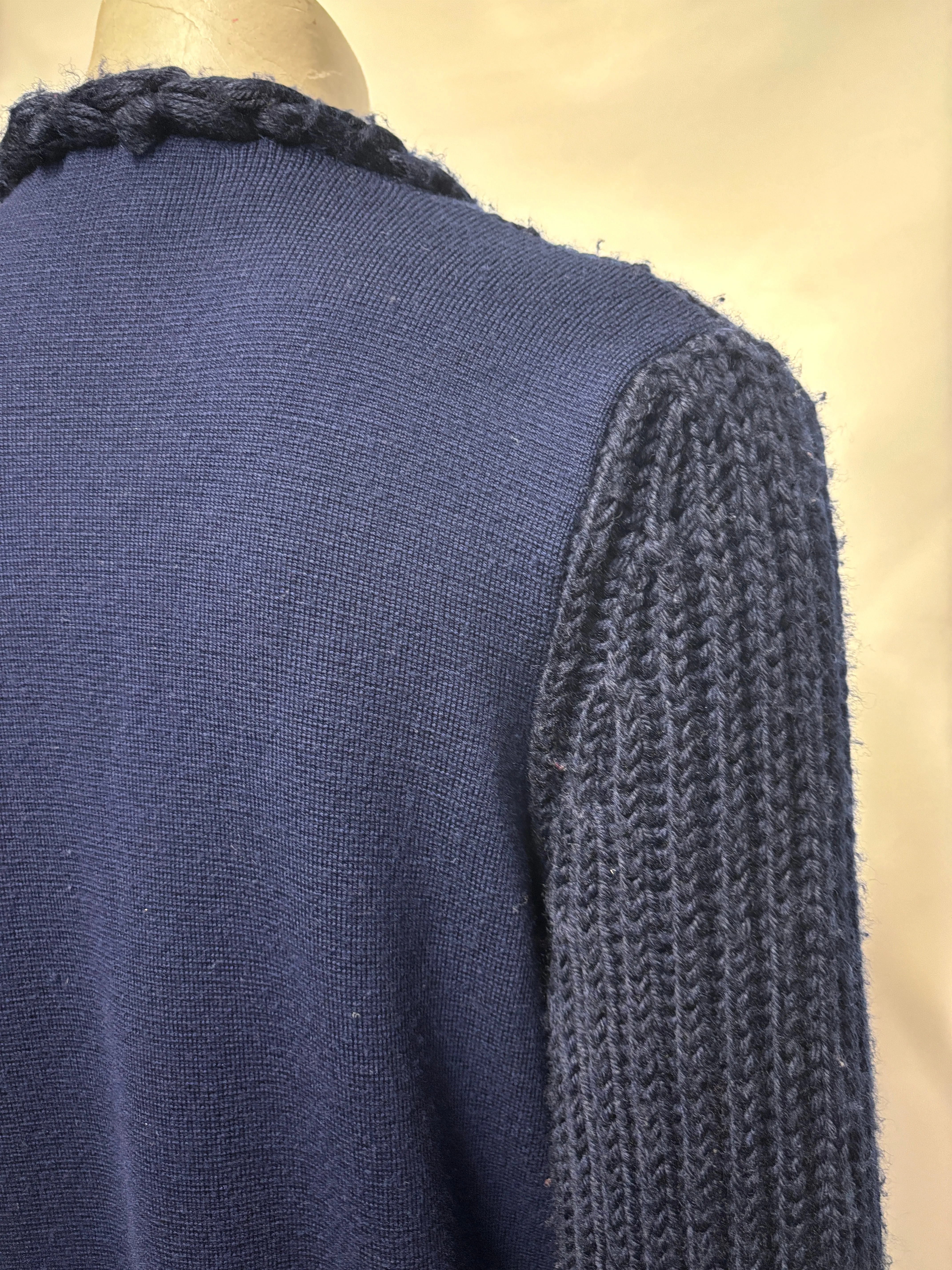 Sonia by Sonia Rykiel Navy Chunky Heavy Merino Wool Cardigan Medium