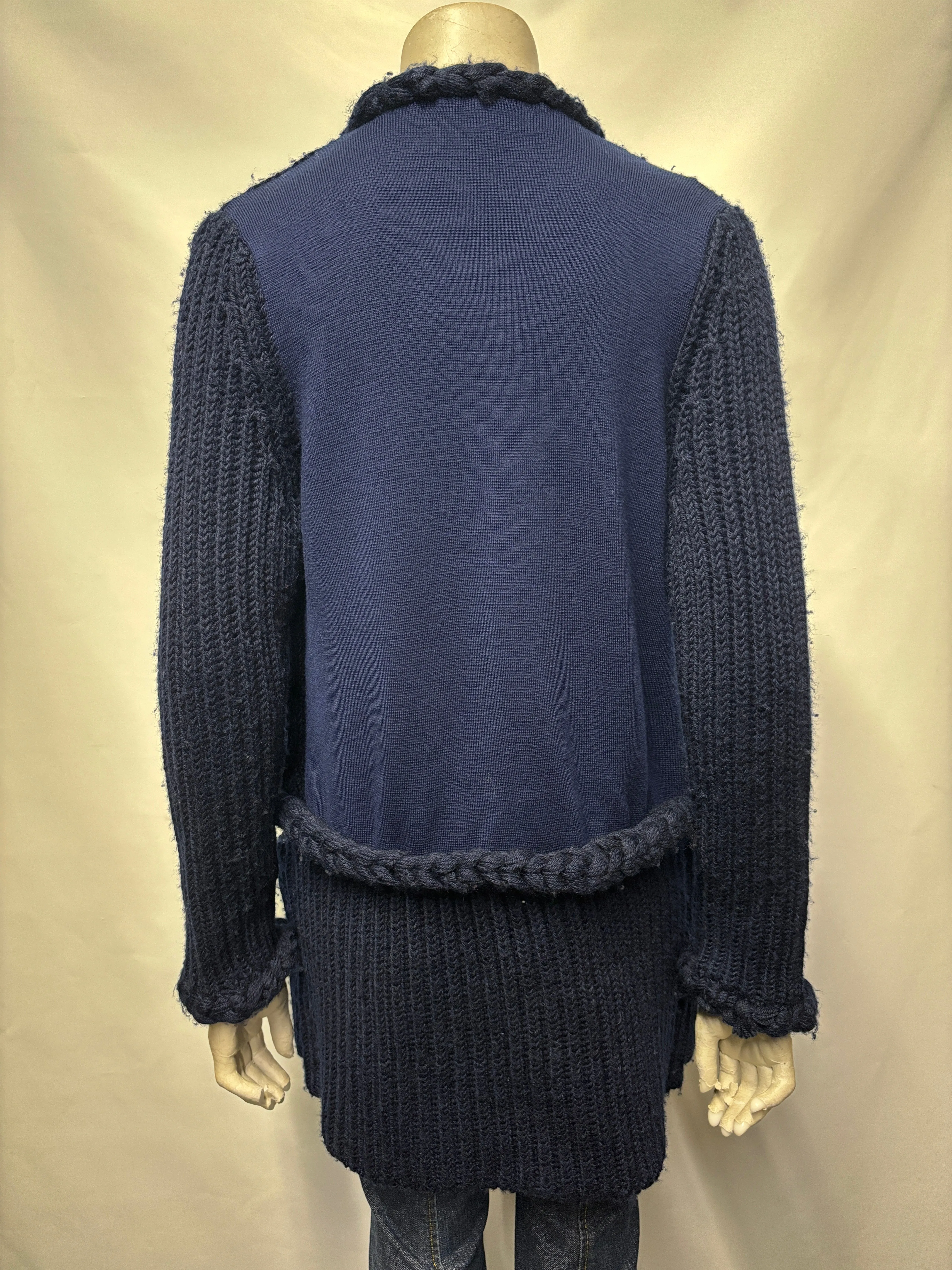 Sonia by Sonia Rykiel Navy Chunky Heavy Merino Wool Cardigan Medium