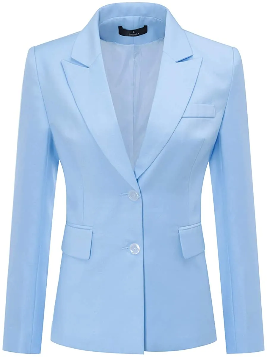 Sophisticated Light Pink Office Work Suit Set One Button Blazer and Pants