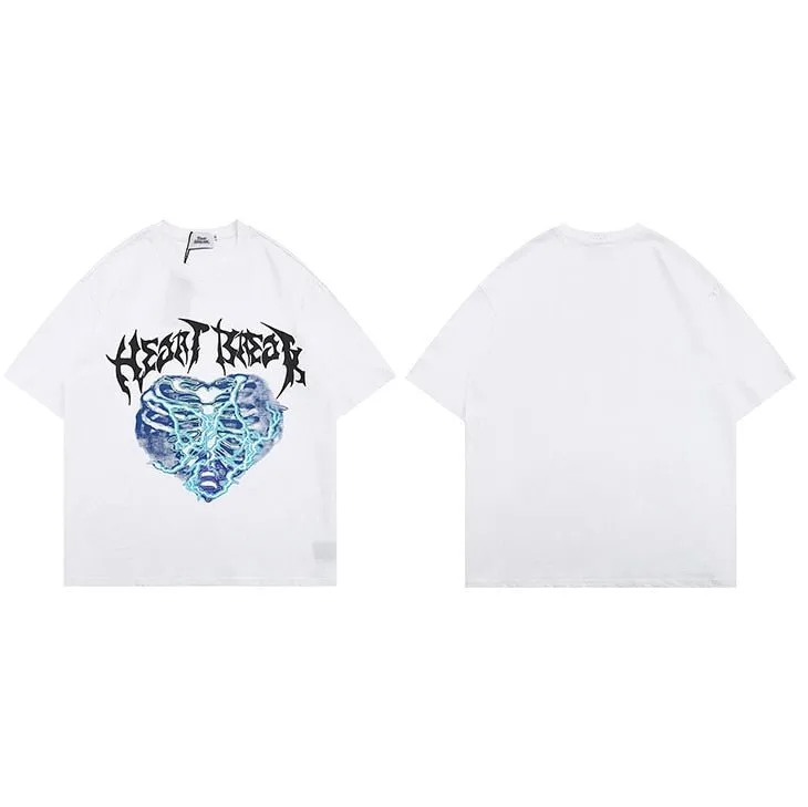 Streetwear Lightning Heart Beat T-Shirt