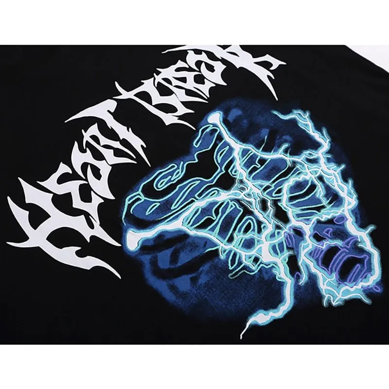 Streetwear Lightning Heart Beat T-Shirt