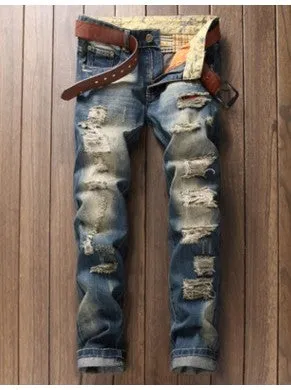 Stylish Men's Casual Ripped Jeans - GlamzLife
