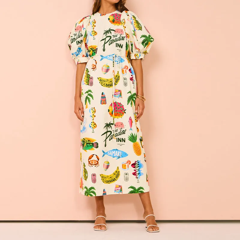 Summer Elegant Bubble Sleeves Dress