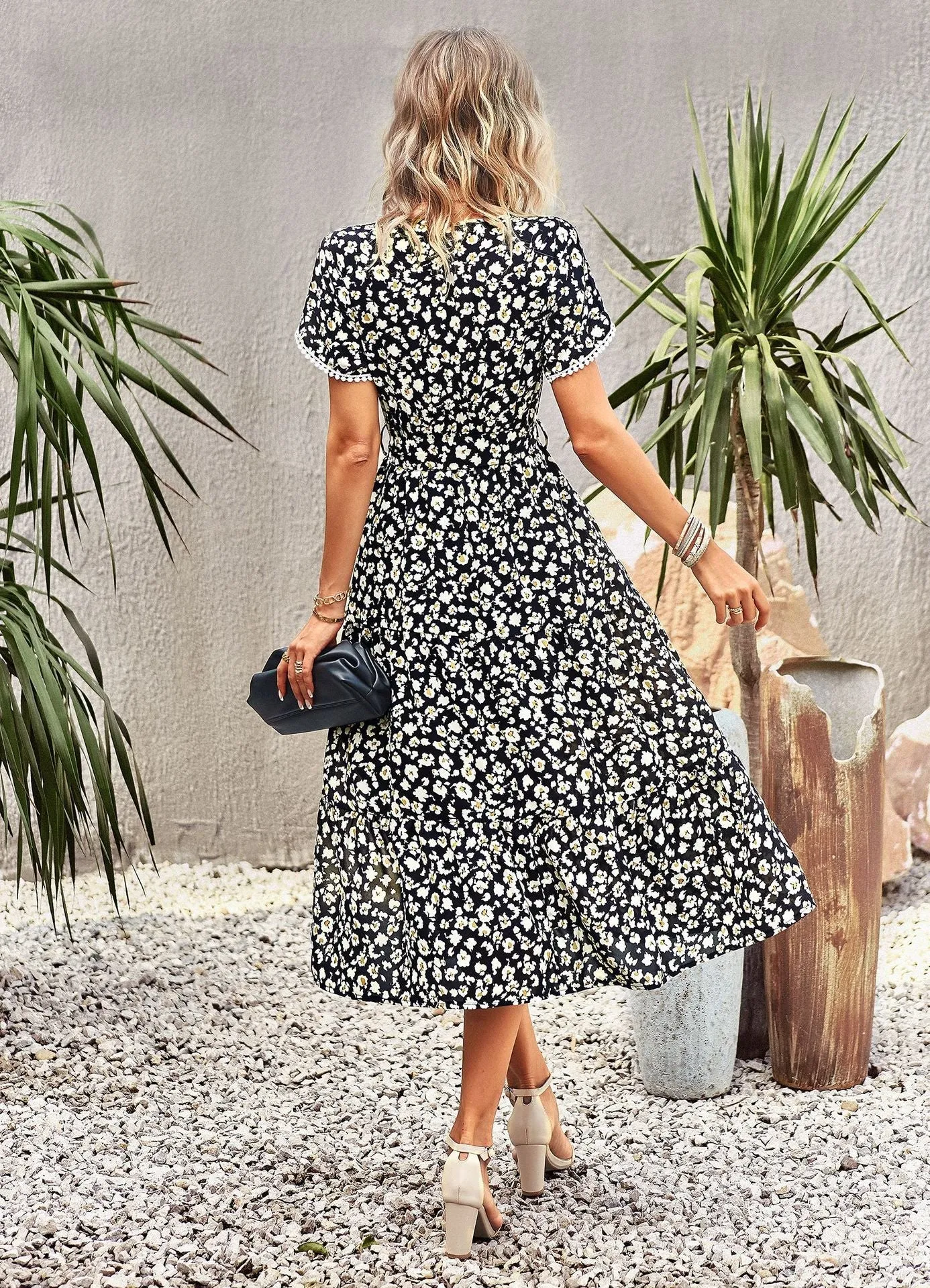 TastyHottie - Lisa Bohemian Floral Print Summer Midi Dress