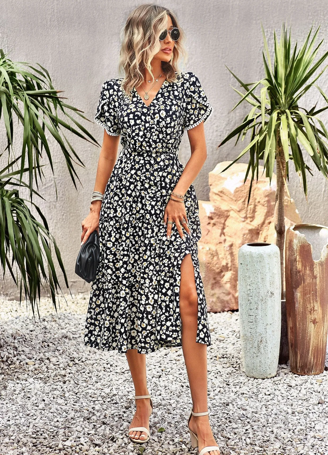 TastyHottie - Lisa Bohemian Floral Print Summer Midi Dress