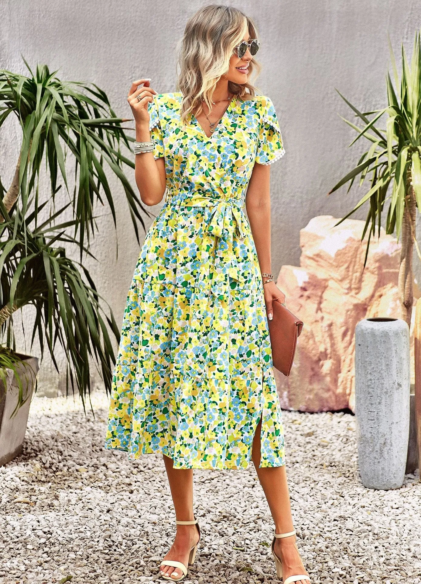 TastyHottie - Lisa Bohemian Floral Print Summer Midi Dress