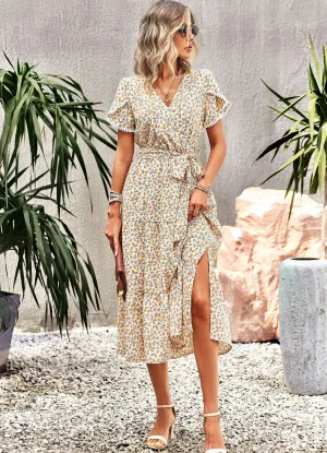 TastyHottie - Lisa Bohemian Floral Print Summer Midi Dress