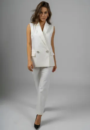 The Bianco Sleeveless Blazer and Trousers set