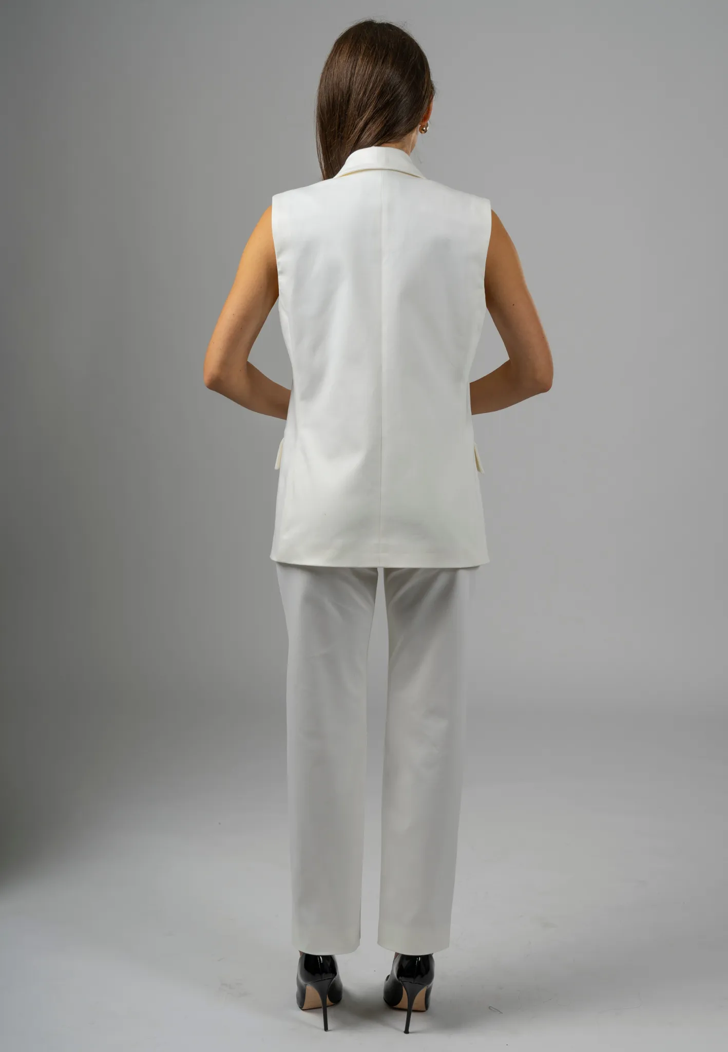 The Bianco Sleeveless Blazer and Trousers set