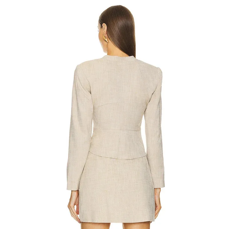Trend4us Women's Chic Cutout Buckle Two-Piece Mini Skirt Suit