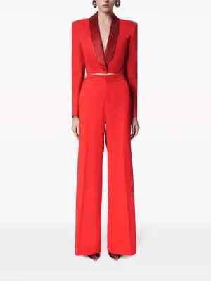 Trend4us Women’s Modern Cutout Blazer Trouser Set
