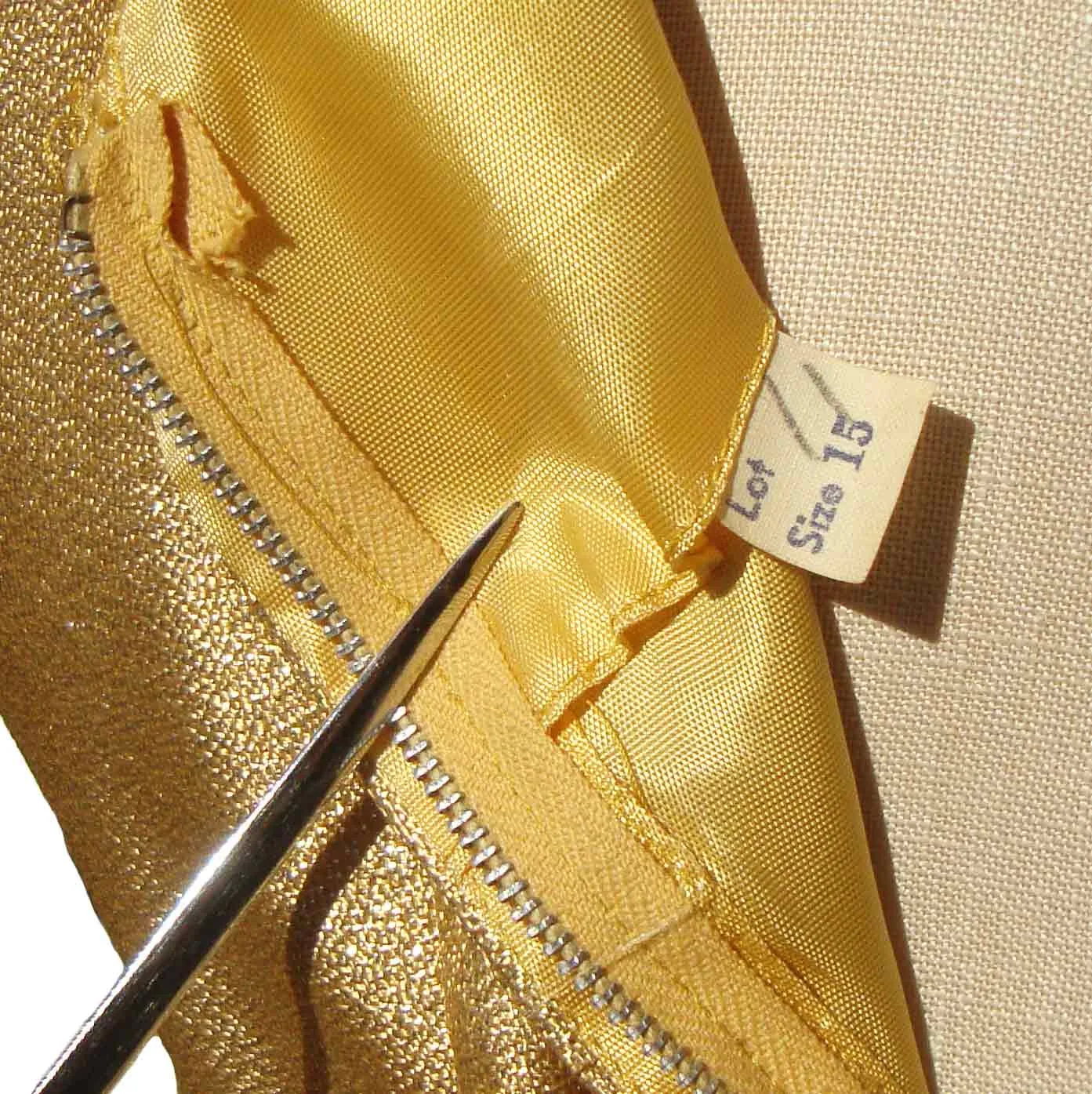 Vintage 60s Gold Dress Metallic & Lace Cocktail Party M