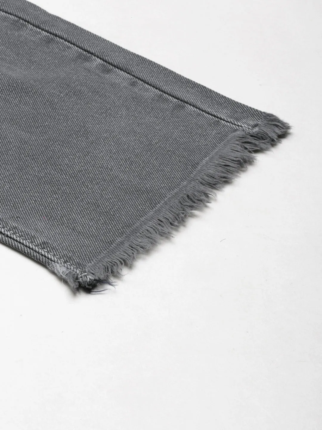 Women Grey Solid Boyfriend Fit Denim Jeans