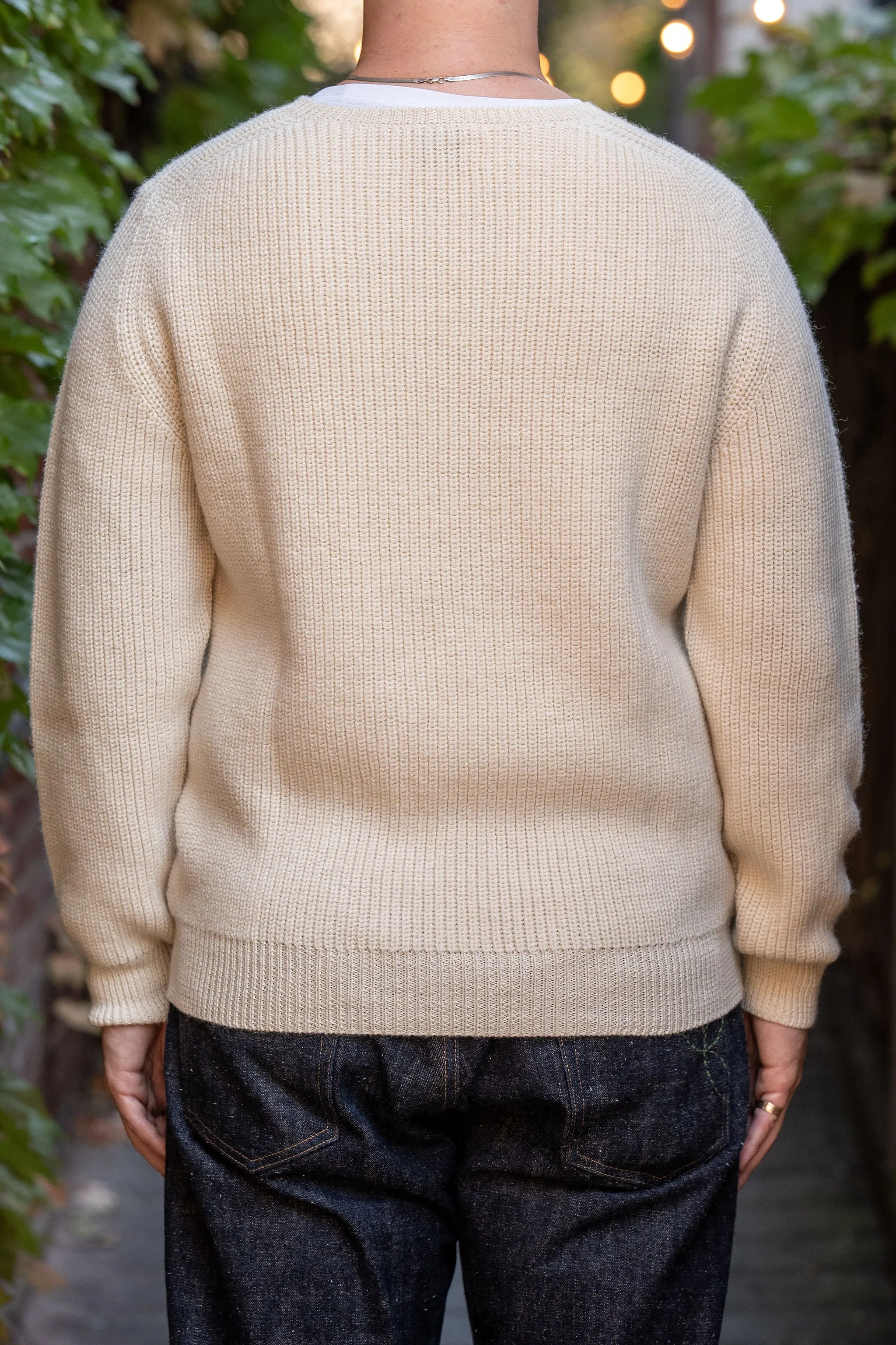 Wythe Highland Shakerknit Crewneck Sweater - Cream