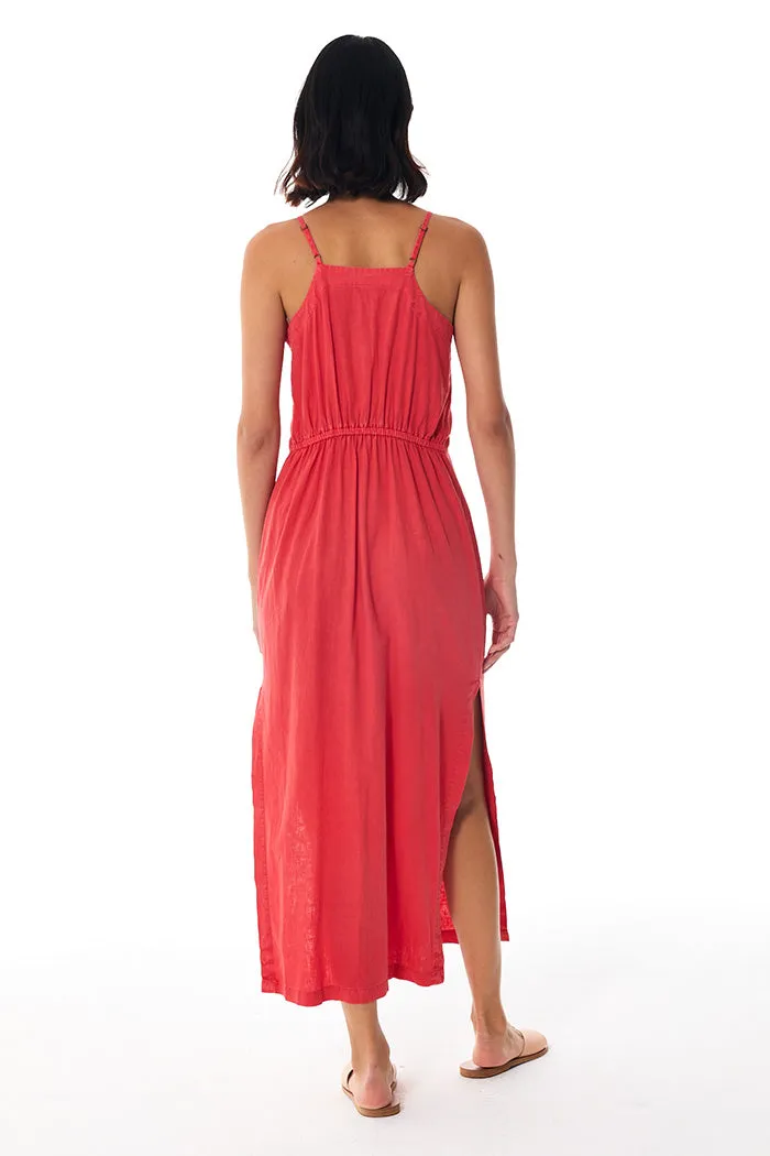 Zoya Linen Dress // Strawberry Pigment